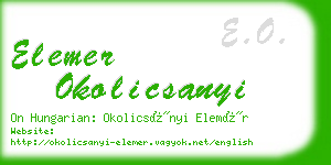 elemer okolicsanyi business card